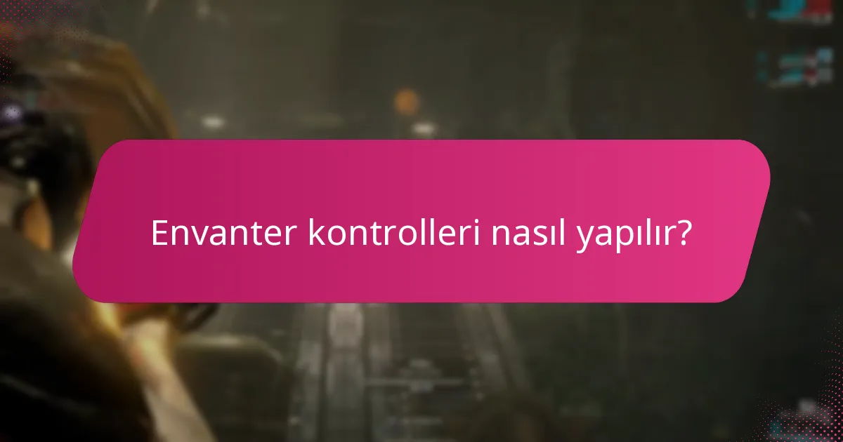 Envanter kontrolleri nasıl yapılır?