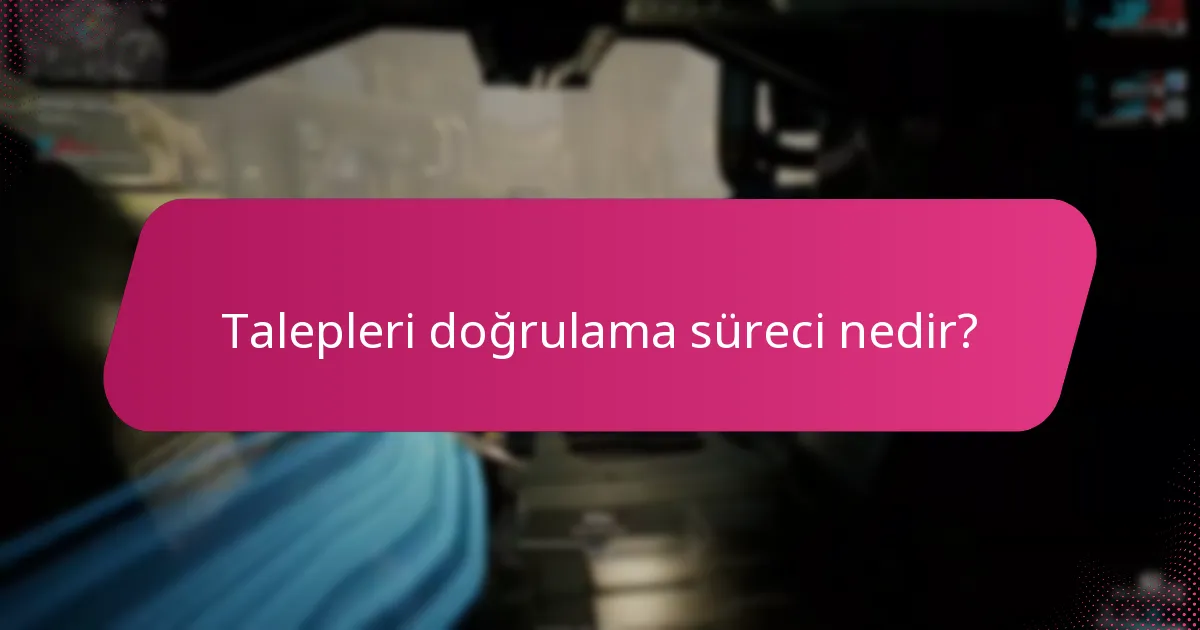 Talepleri doğrulama süreci nedir?