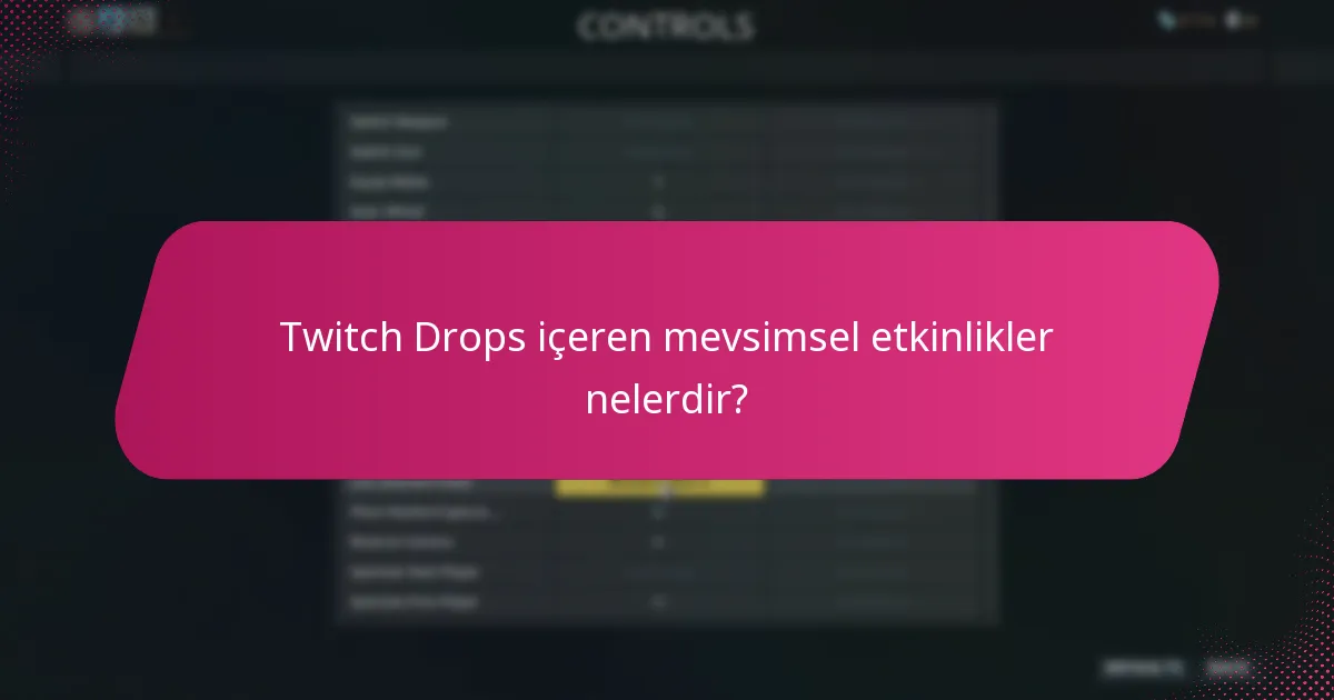 Twitch Drops içeren mevsimsel etkinlikler nelerdir?